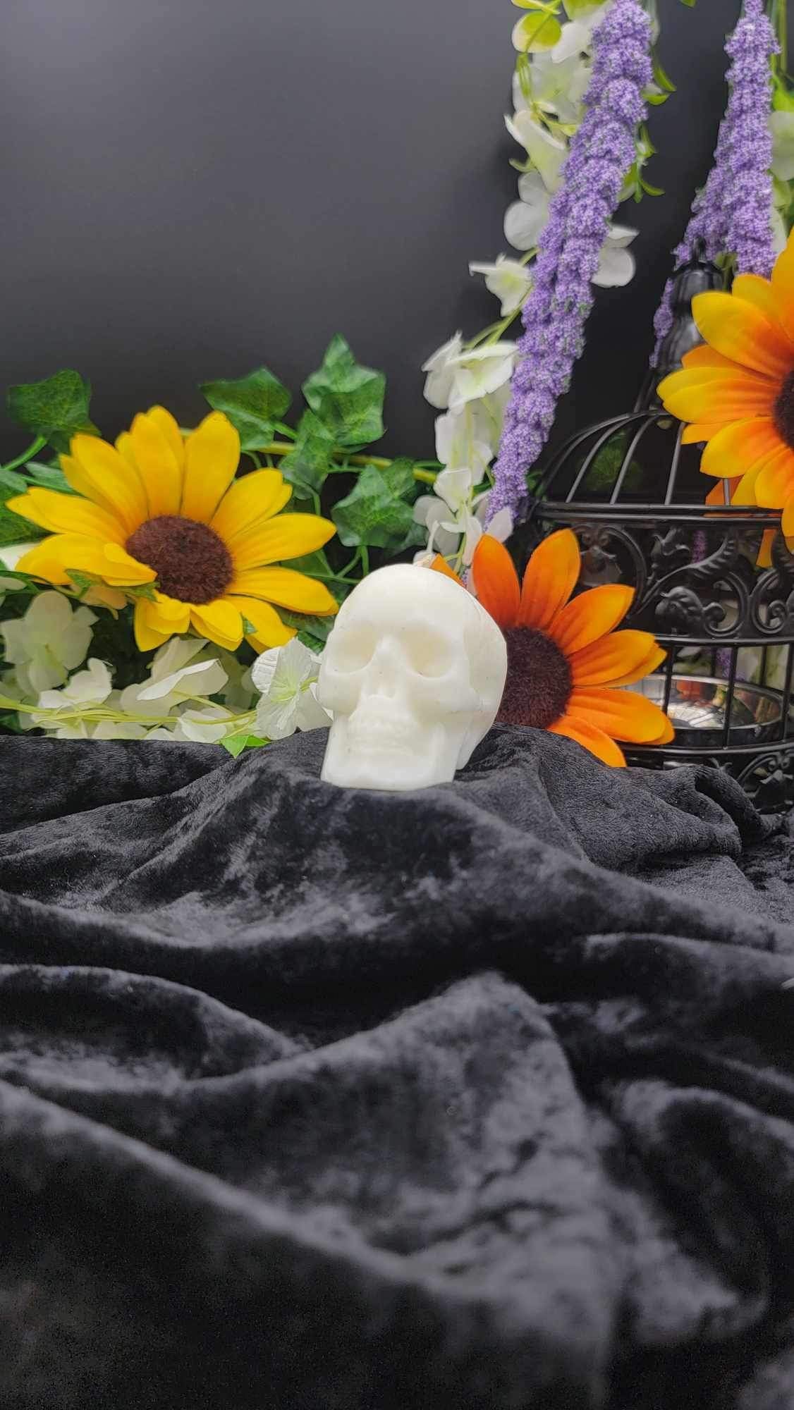 White Skull Candle