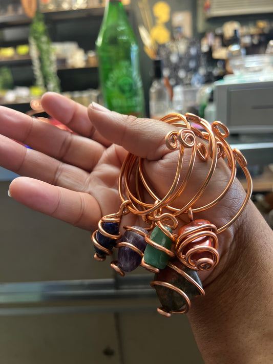 Copper Bangles W/ Crystals