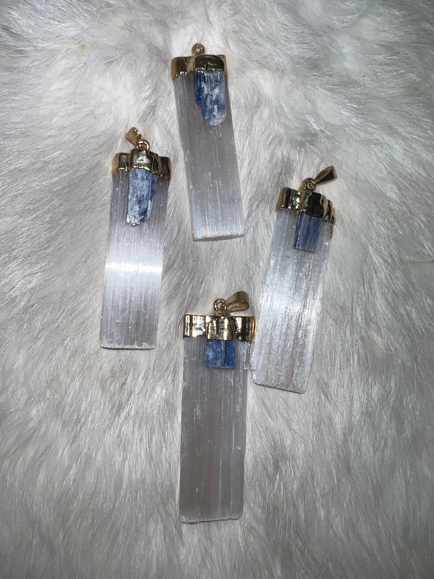 Selenite & Kyanite Pendent